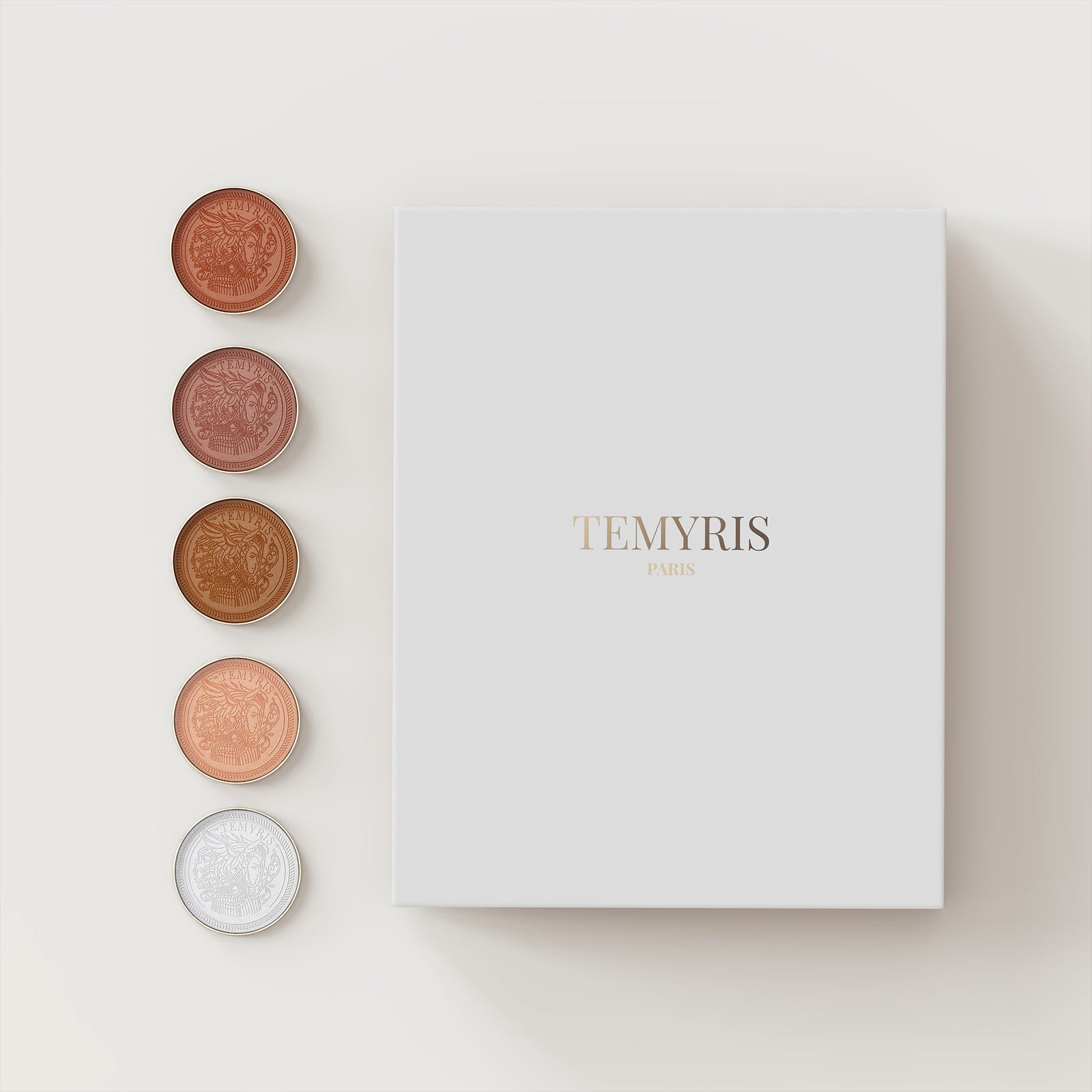 Set of 5 powders for "matte skin"