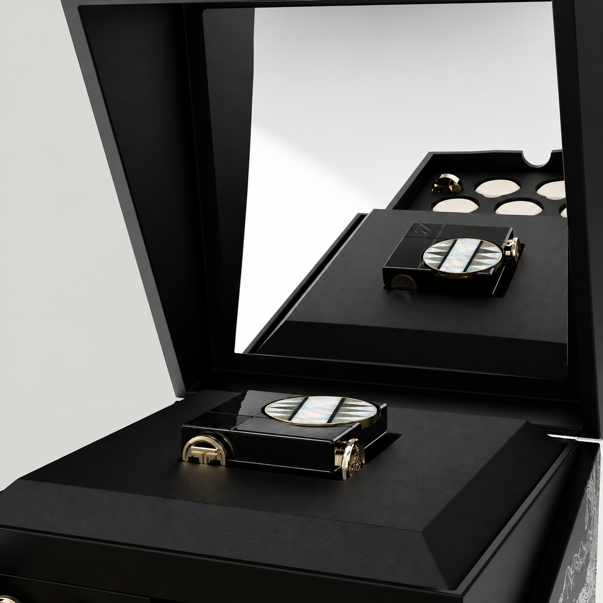 Le coffret - minaudière de beauté L'Héritière - Marqueterie de Nacre